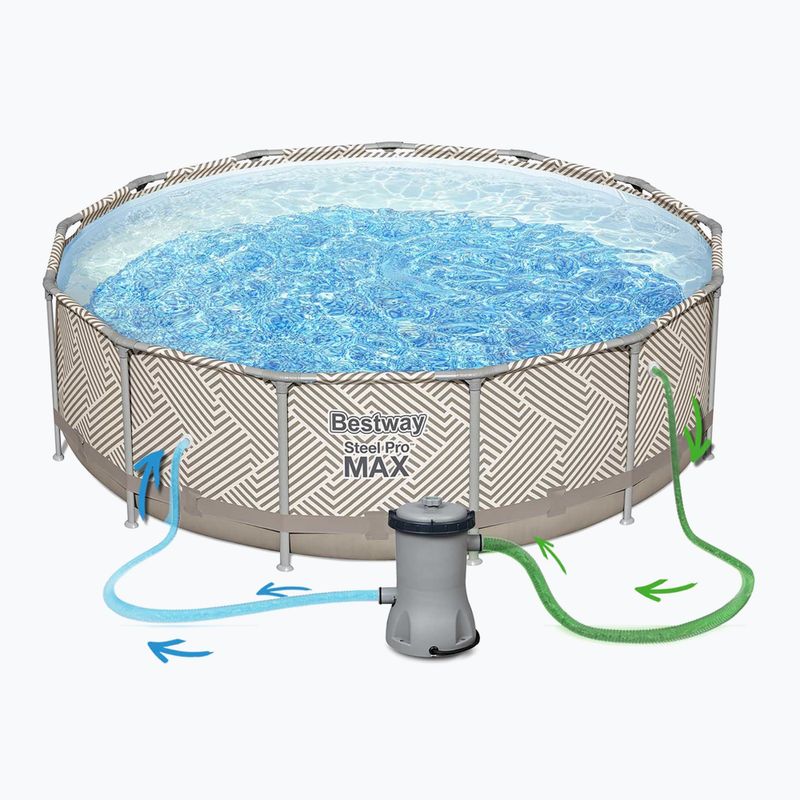 Karkasinis baseinas Bestway Steel Pro Max Pool Set 396 x 107 cm smėlio spalvos 8