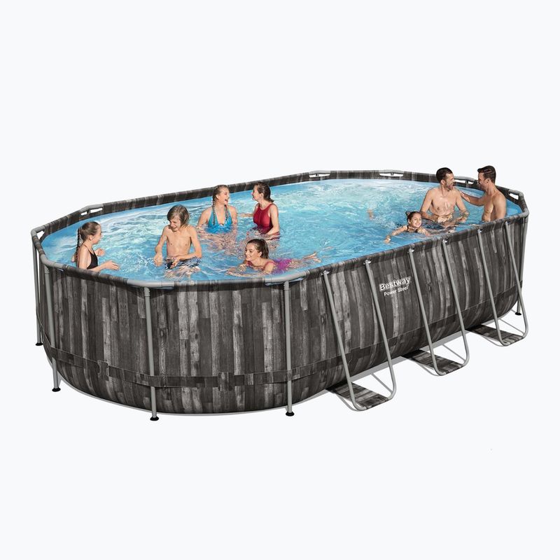 Karkasinis baseinas Bestway Power Steel Oval Pool Set 610 x 366 cm rudas 2