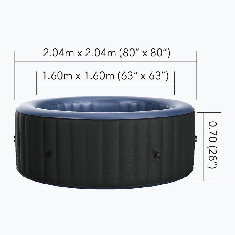 6 vietų sūkurinė vonia MSpa Comfort Bergen pilka antracitinė 12