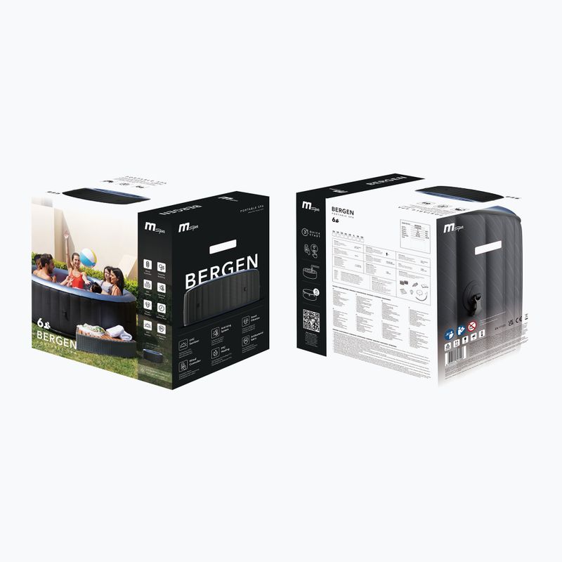 6 vietų sūkurinė vonia MSpa Comfort Bergen pilka antracitinė 13