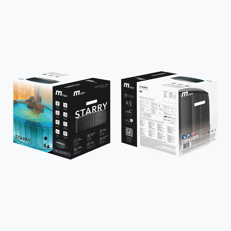 6 vietų sūkurinė vonia MSpa Comfort Starry pilka antracitinė 17