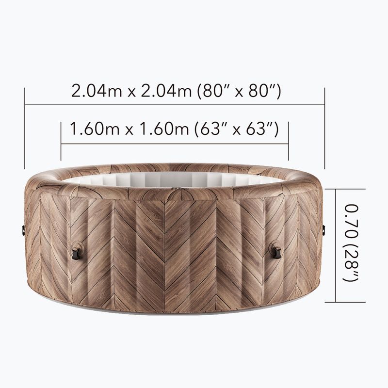 6 vietų sūkurinė vonia MSpa Comfort Fermo medienos tekstūra 12