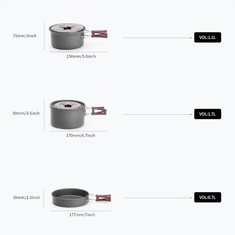 Turistinių puodų rinkinys Fire-Maple FMC-202 3