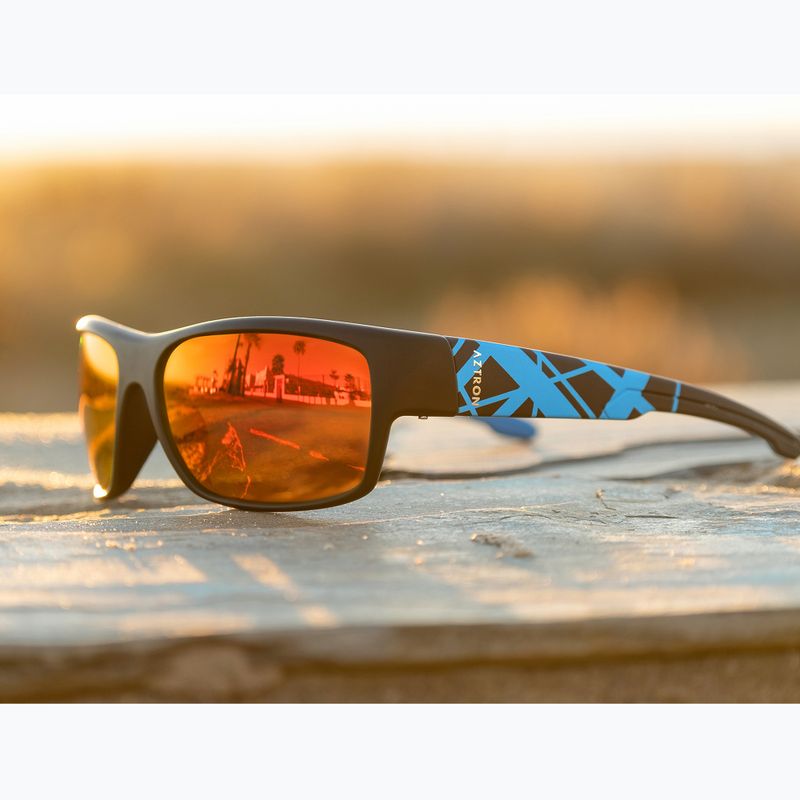 Akiniai nuo saulės Aztron Avatar-X2 matt black/gloss blue/polarized sahara red mirror/brown 7