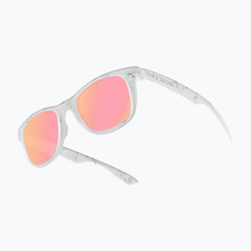 Akiniai nuo saulės Aztron Party white marble print/polarized rose pink mirror/brown 4