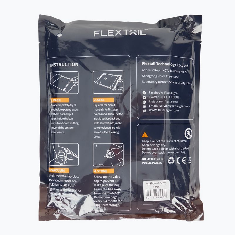 Vakuuminių maišelių rinkinys Flextail Vacuum 4pack M clear 2