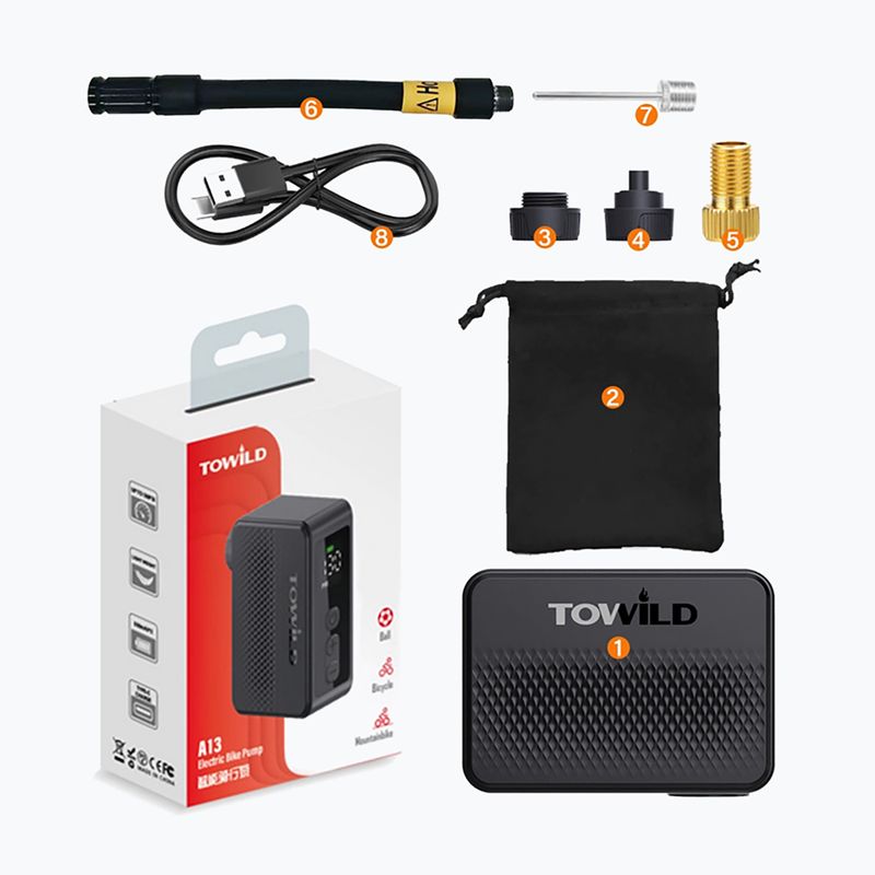 Elektrinė dviračių pompa TOWILD A13 black 4