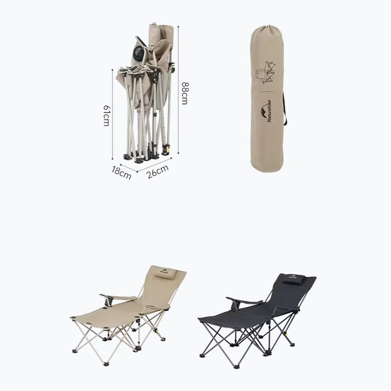 Turistinė kėdė Naturehike Nightfall T05J black 2