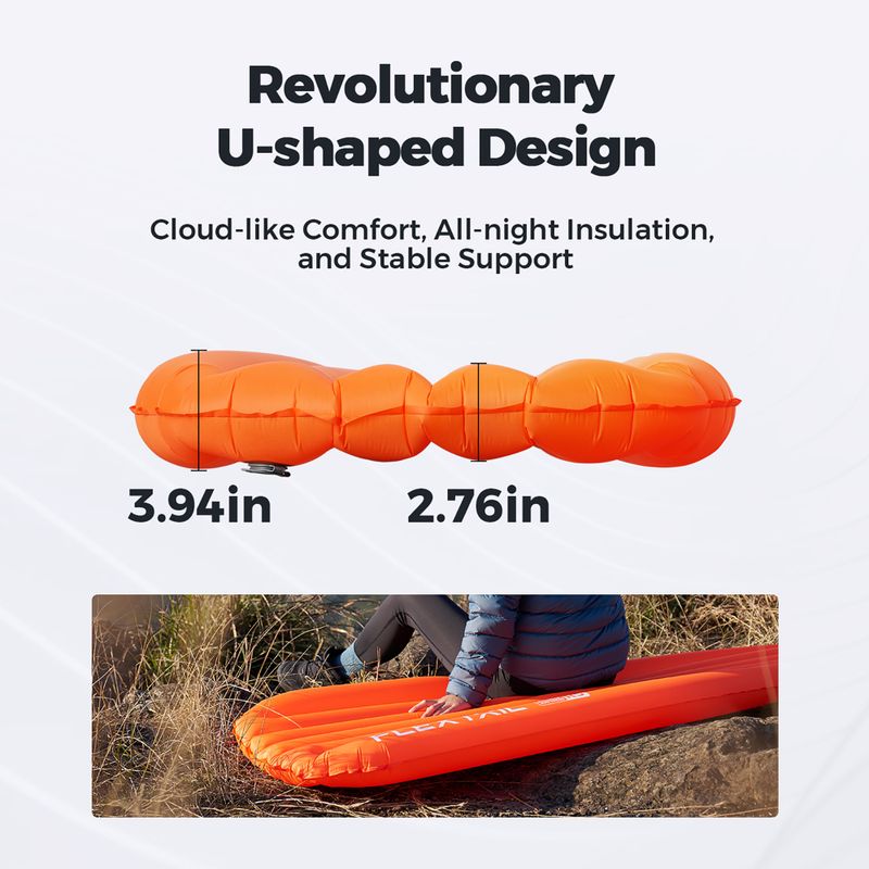 Pripučiamas čiužinys Flextail Zero R05 Mummy orange 7