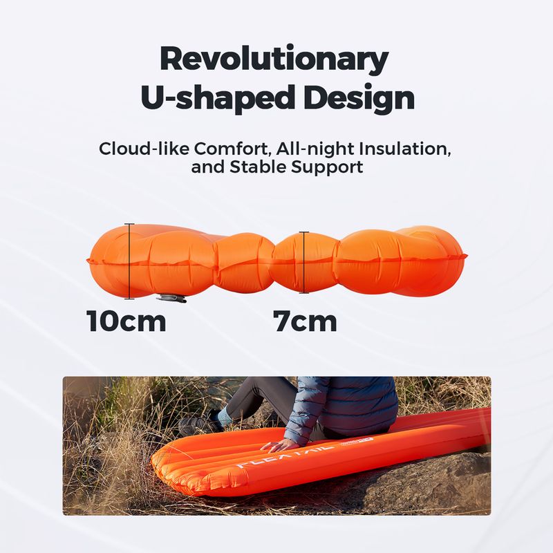 Pripučiamas čiužinys Flextail Zero R05 Mummy orange 8
