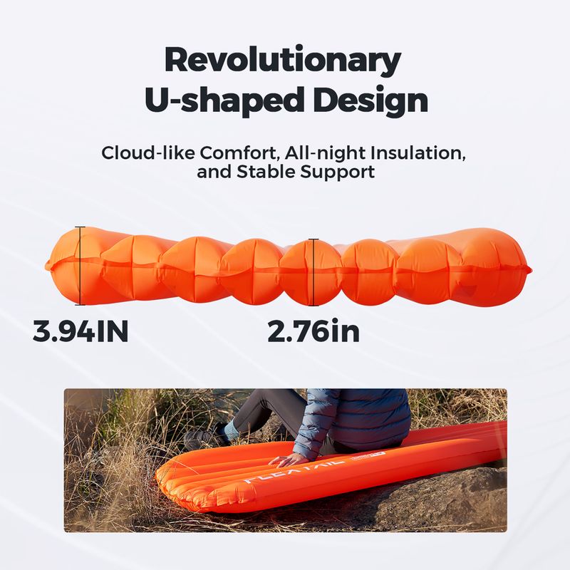 Pripučiamas čiužinys Flextail Zero R05 Regular orange 10