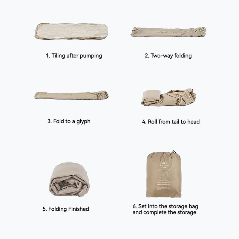 Pripučiamas sofa-miegmaišis Naturehike Lanyue Double beige 3