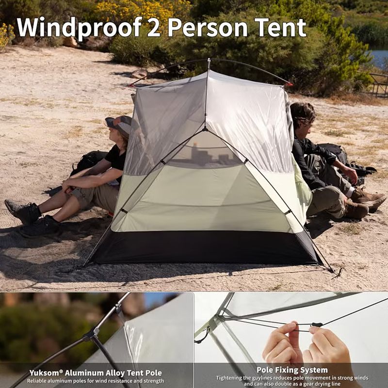 2 vietų žygio palapinė Naturehike Mongar Pro 2 20D light grey 2
