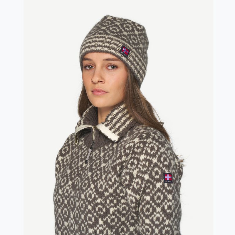 Žieminė kepurė Devold Svalbard Wool falcon/offwhite 2