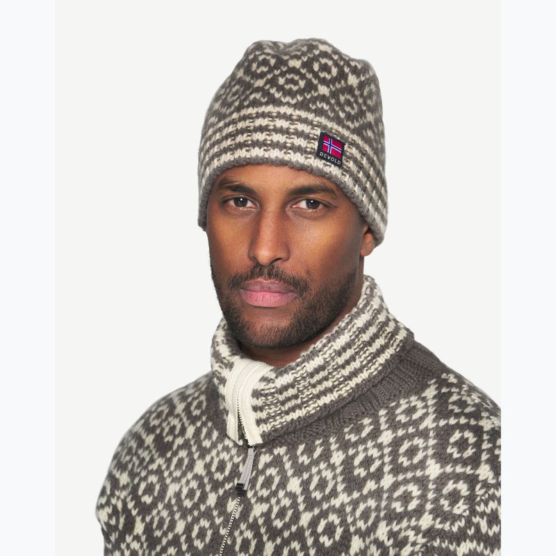 Žieminė kepurė Devold Svalbard Wool falcon/offwhite 3