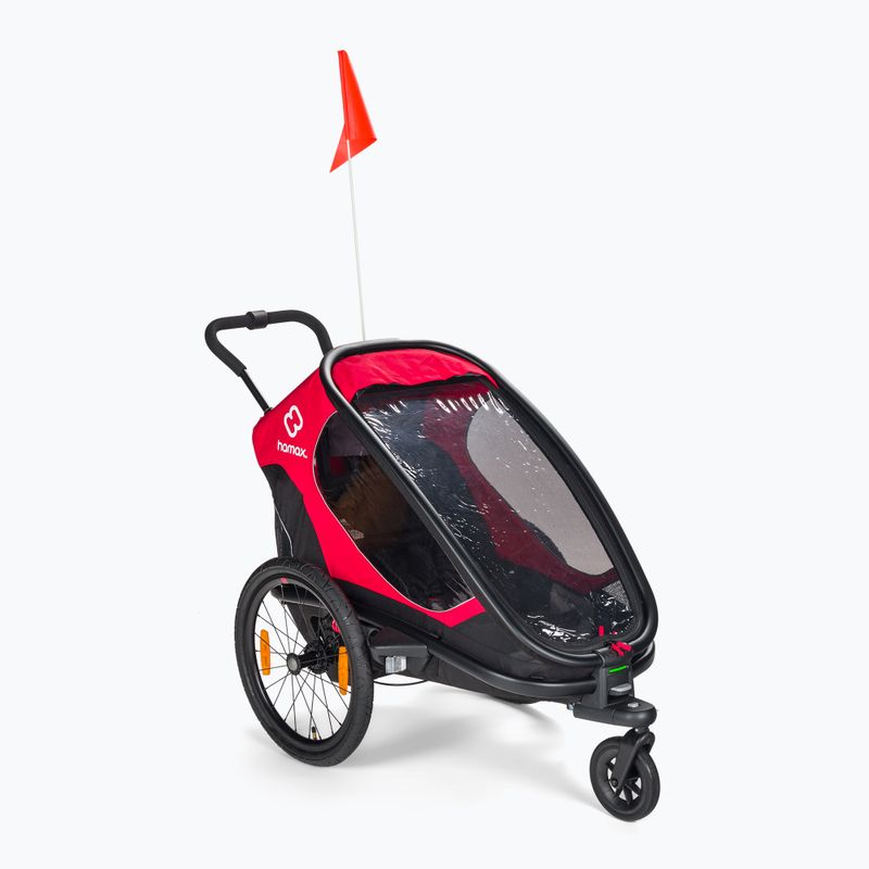 Hamax Outback One dviračių priekaba raudona/juoda
