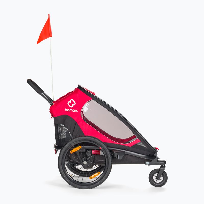 Hamax Outback One dviračių priekaba raudona/juoda 2