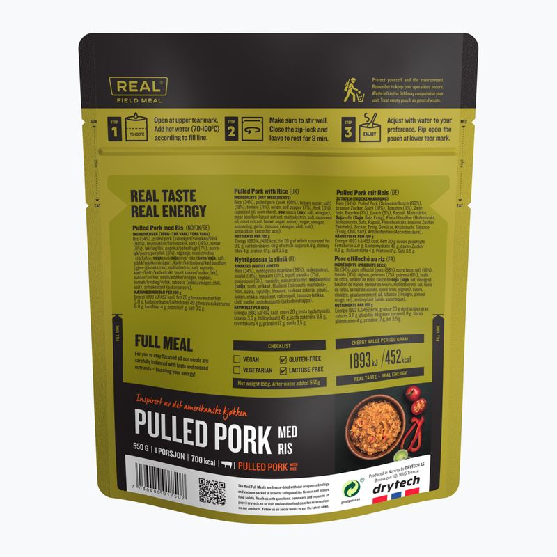 Liofilizuotas maistas Real Turmat Pulled Pork with Rice 155 g 2