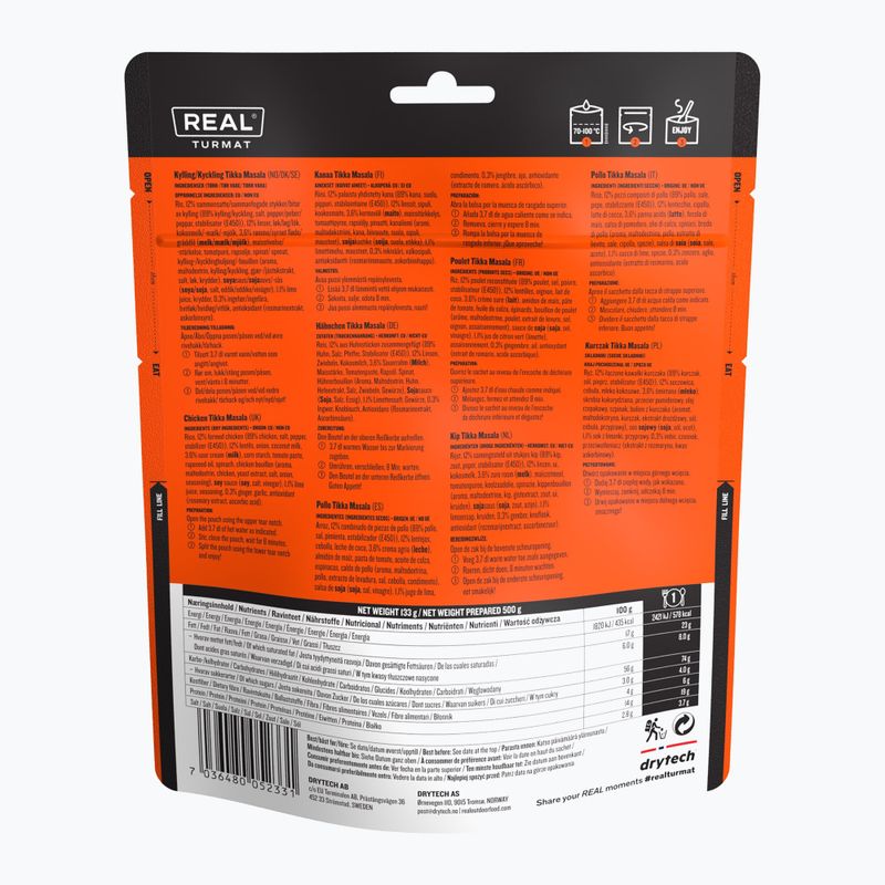 Liofilizuotas maistas Real Turmat Chicken Tikka Masala 133 g 2