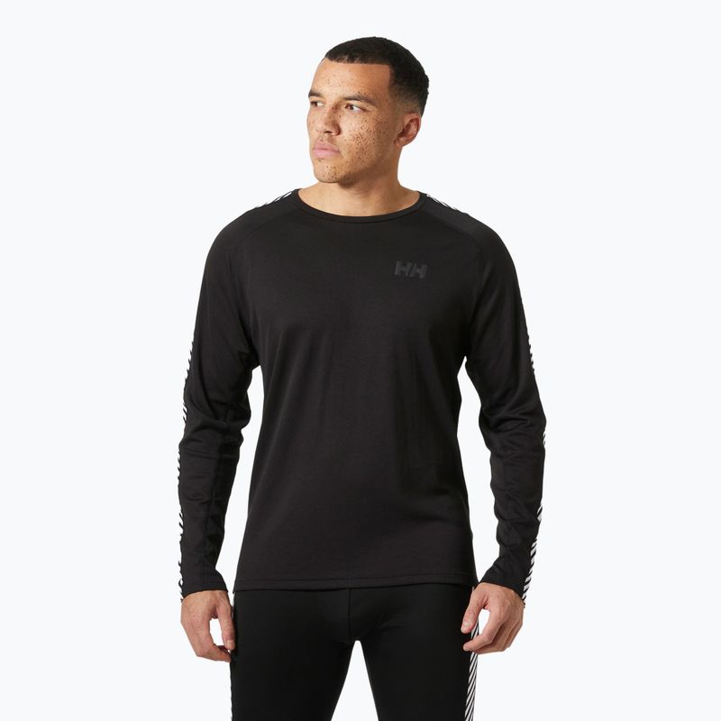Vyriški termoaktyvūs marškinėliai Helly Hansen Lifa Active Stripe Crew juodi