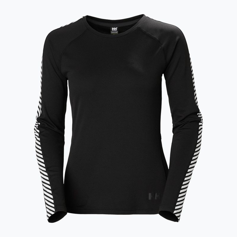 Moteriški termoaktyvūs marškinėliai Helly Hansen Lifa Active Stripe Crew juodi