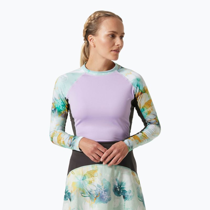 Moteršii plaukimo marškinėliai ilgomis rankovėmis Helly Hansen Waterwear Rashguard jade esra