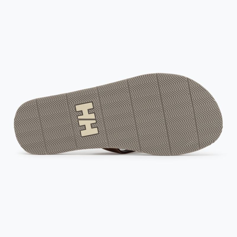 Vyriškos šlepetės per pirštą Helly Hansen Seasand 2 Leather Sandals espresso / fallen rock / c 4