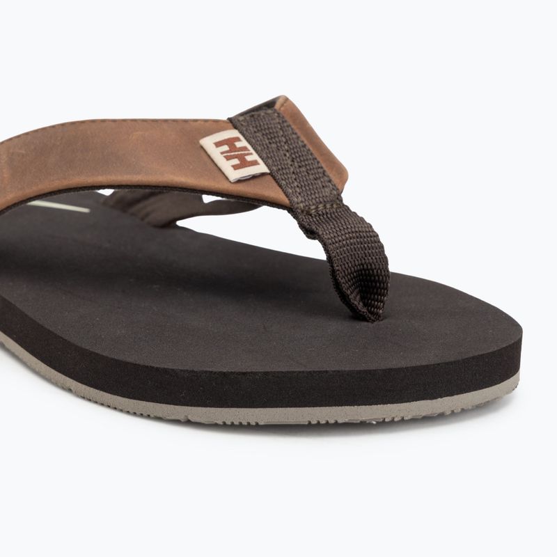 Vyriškos šlepetės per pirštą Helly Hansen Seasand 2 Leather Sandals espresso / fallen rock / c 7