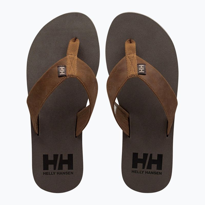 Vyriškos šlepetės per pirštą Helly Hansen Seasand 2 Leather Sandals honey wheat 13