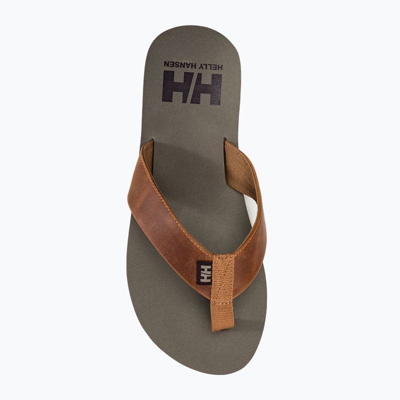 Vyriškos šlepetės per pirštą Helly Hansen Seasand 2 Leather Sandals honey wheat 5