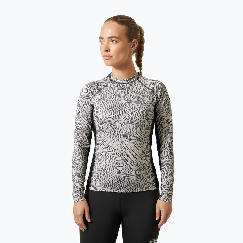 Moteriški plaukimo marškinėliai ilgomis rankovėmis Helly Hansen Waterwear Rashguard pink cloud wave