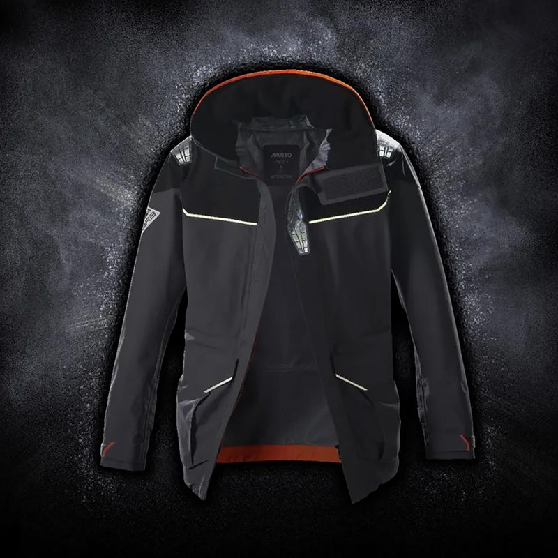 Vyriška "Musto BR3 Pertex Offshore" buriavimo striukė medžio anglies spalvos 14