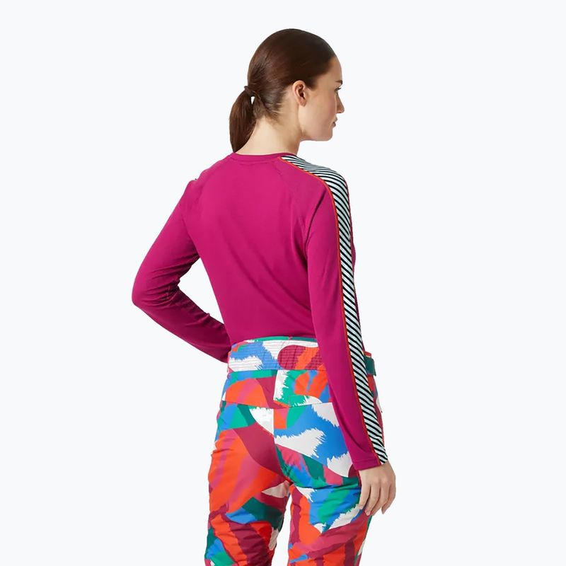 Moteriški termoaktyvūs marškinėliai Helly Hansen Lifa Active Stripe Crew magenta 2.0 2