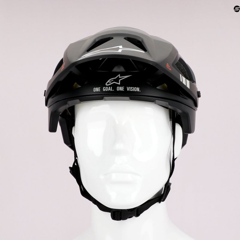 Dviratininko šalmas Alpinestars Vector Tech A1 juodas/šviesiai pilkas matinis 9