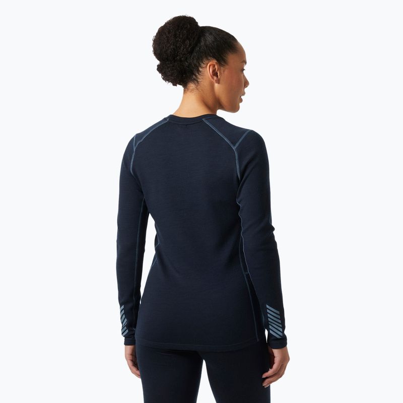 Moteriški termoaktyvūs marškinėliai Helly Hansen Lifa Merino Midweight Graphic Crew navy nordic rose aop 2