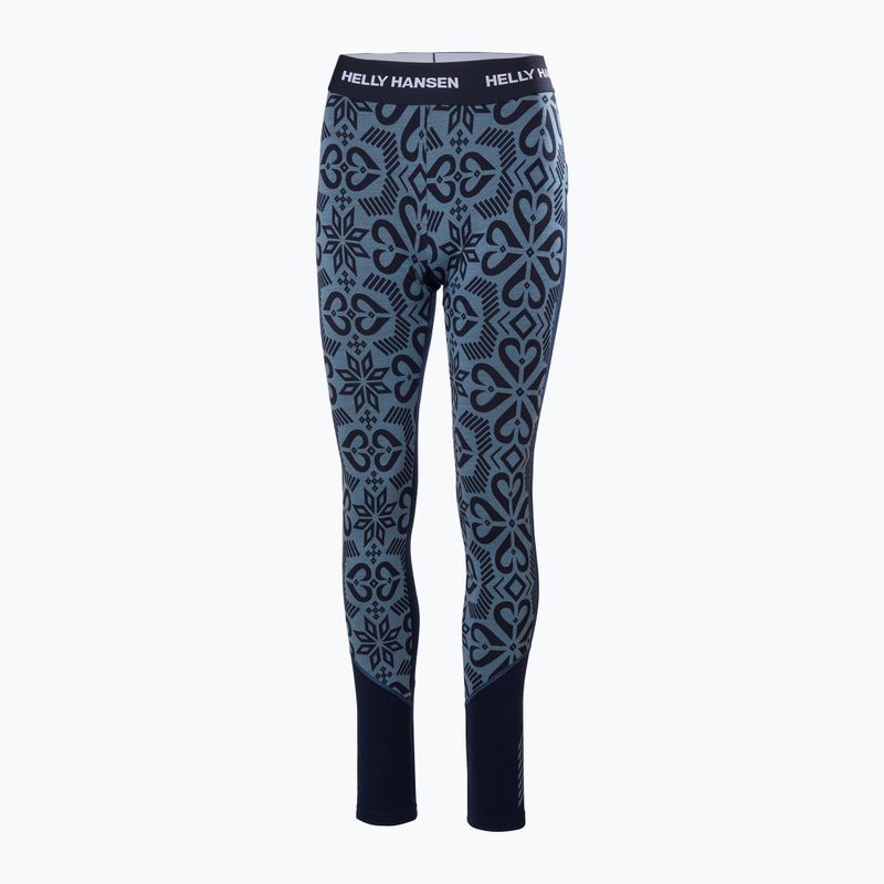 Moteriškos termoaktyvios kelnės Helly Hansen Lifa Merino Midweight navy nordick rose aop 5