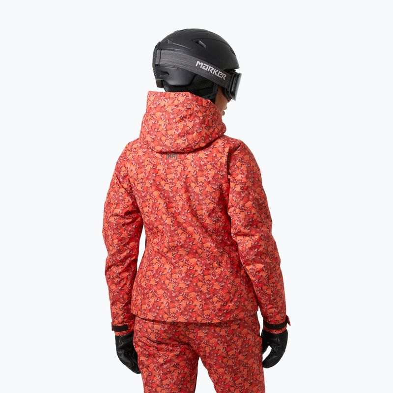 Moteriška slidinėjimo striukė Helly Hansen Valdisere 3.0 red floral aop 2