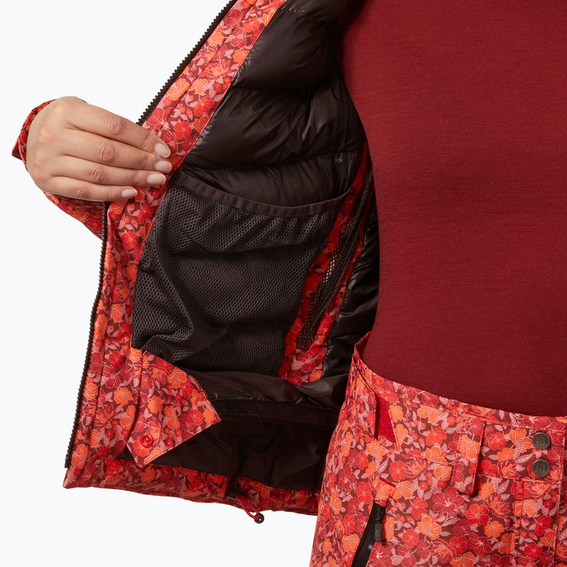 Moteriška slidinėjimo striukė Helly Hansen Valdisere 3.0 red floral aop 8