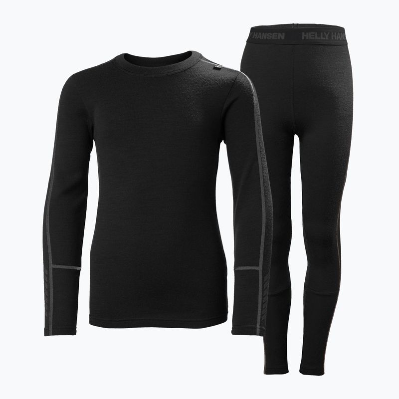 Vaikiškų termo apatinių komplektas Helly Hansen JR Lifa Merino Midweight black