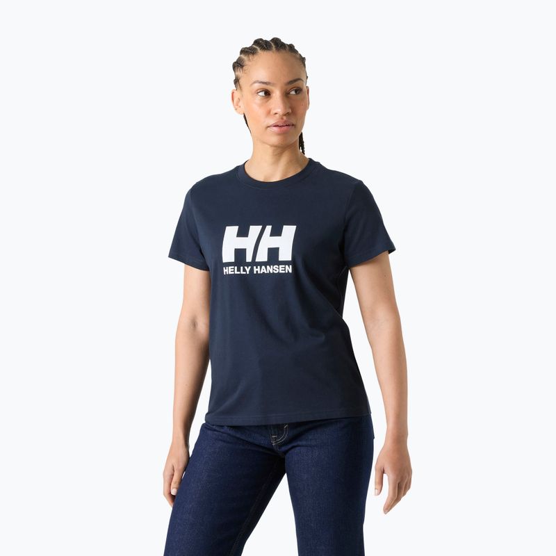 Moteriški marškinėliai Helly Hansen Logo 3.0 SS navy