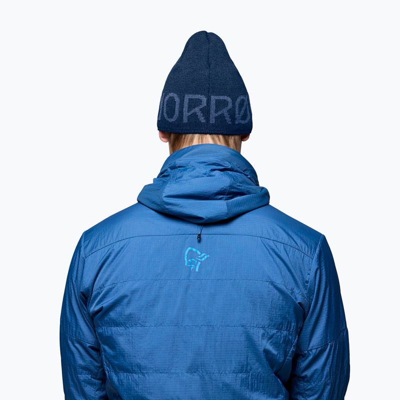 Žieminė kepurė NORRONA MerinoUll Logo Beanie indigo night melange 4