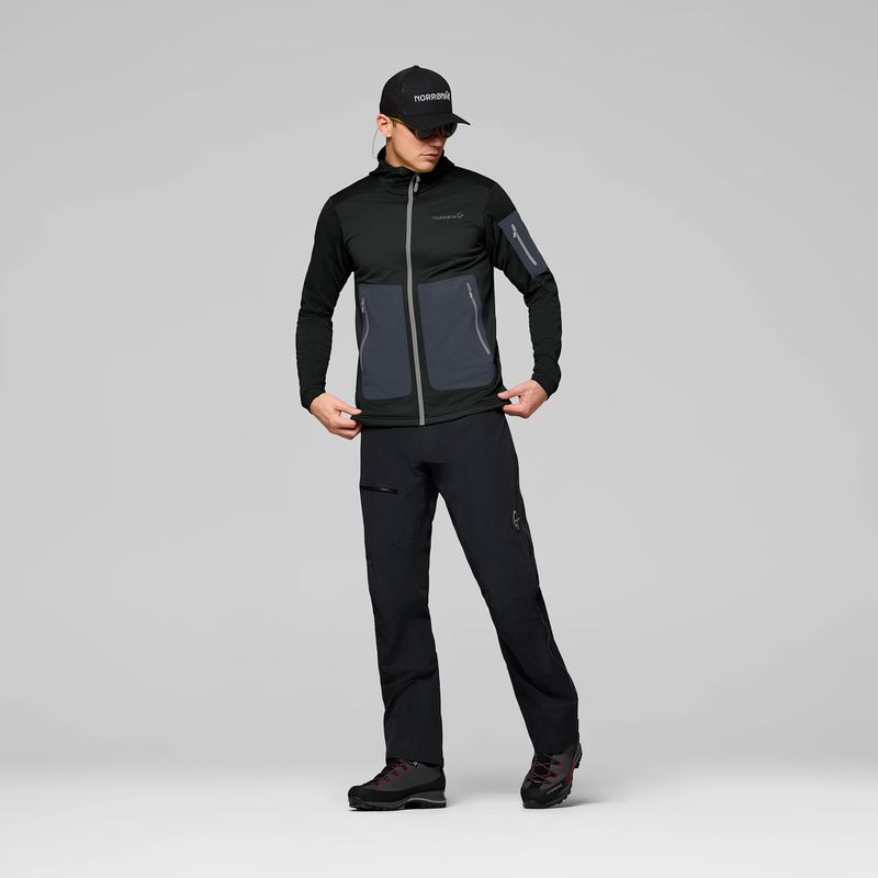 Vyriškas žygio džemperis NORRONA Falketind Warm2 Stretch Hood caviar black 2