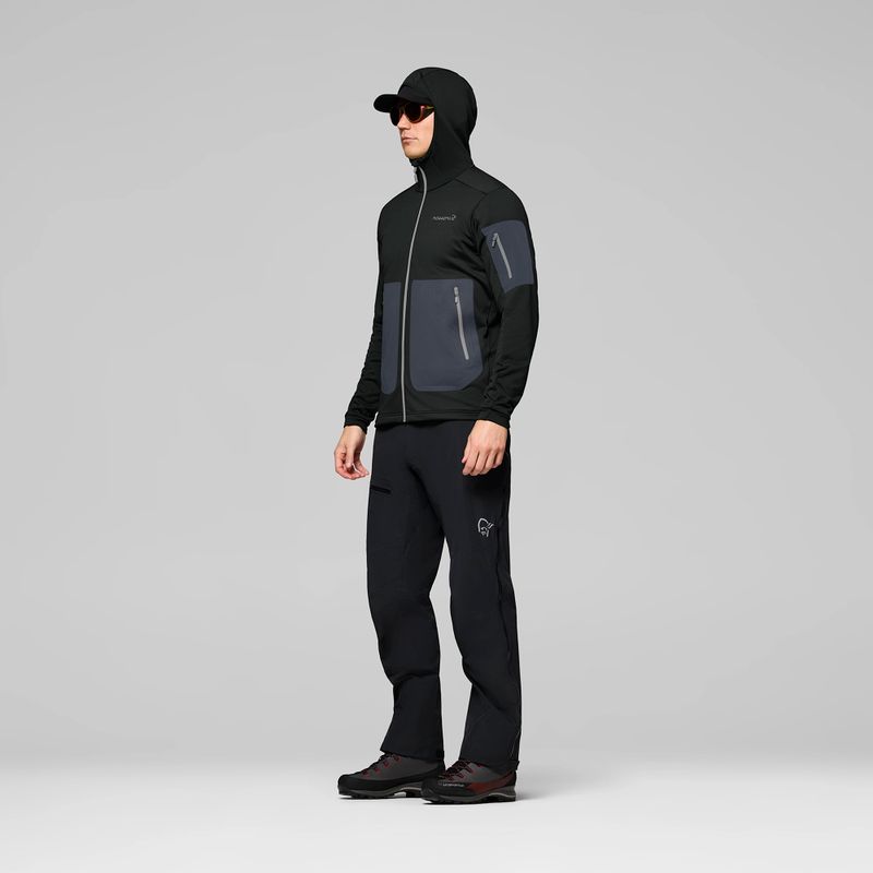 Vyriškas žygio džemperis NORRONA Falketind Warm2 Stretch Hood caviar black 4