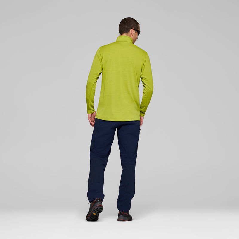 Vyriškas trekingo džemperis NORRONA Femund Warm1 Zip Neck golden lime/olive night 3