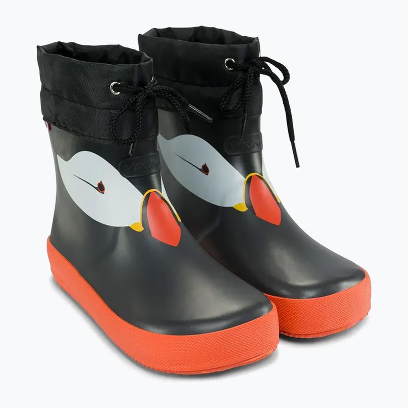 Vaikiški guminiai batai Viking Footwear Alv Barefoot Paw Print juodi 10