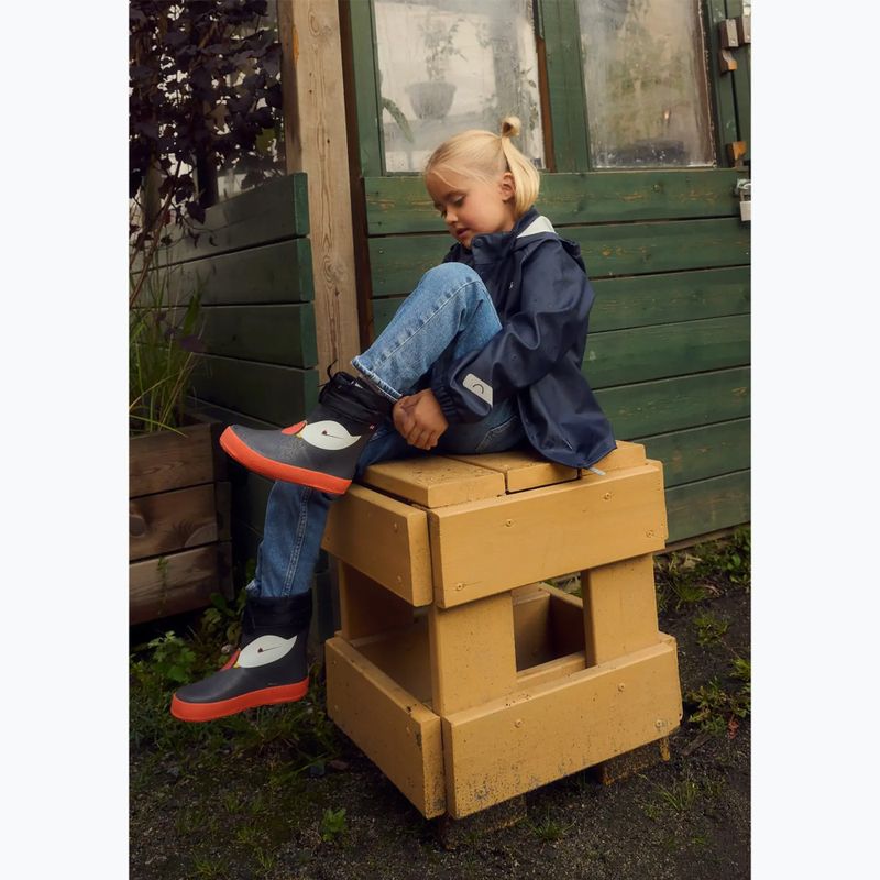 Vaikiški guminiai batai Viking Footwear Alv Barefoot Paw Print juodi 14