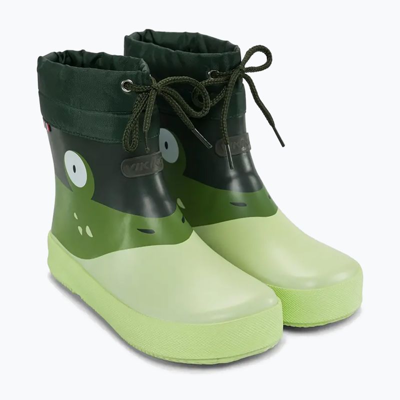 Vaikiški guminiai batai Viking Footwear Alv Barefoot Paw Print šviesiai žali/žali 10