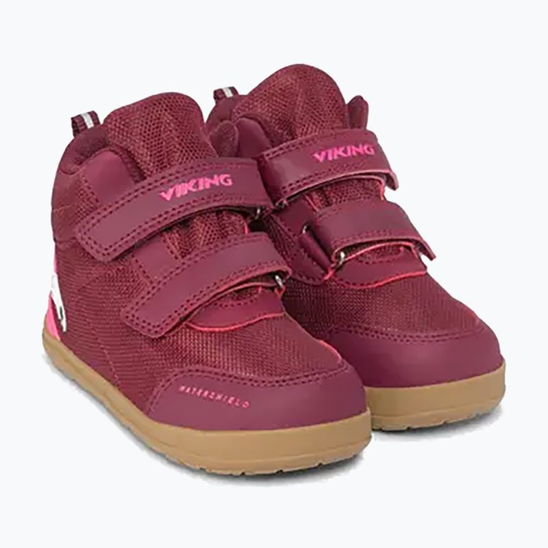 Vaikiški barefoot batai Viking Footwear Alv Barefoot Mid 2V Waterproof bordo spalvos 10