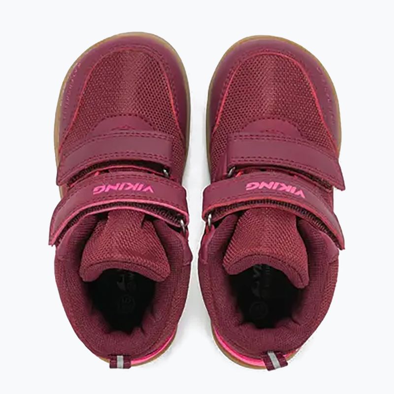 Vaikiški barefoot batai Viking Footwear Alv Barefoot Mid 2V Waterproof bordo spalvos 13