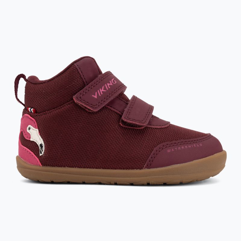 Vaikiški barefoot batai Viking Alv Barefoot Mid 2V Waterproof burgundy 2